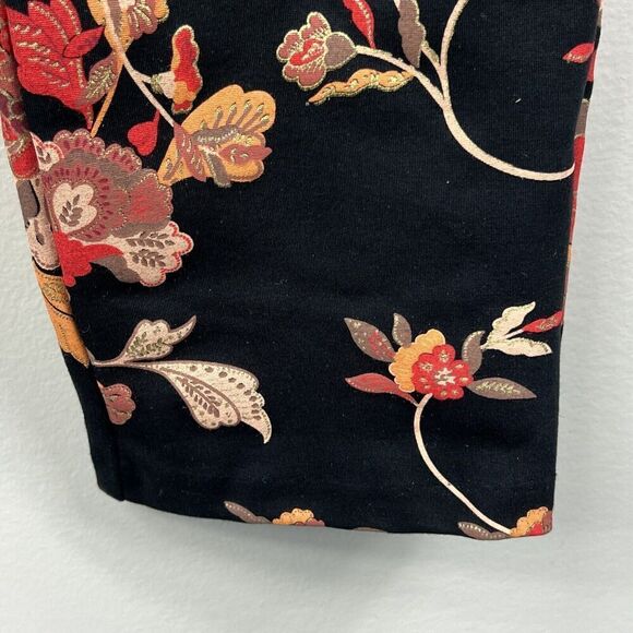 Soft Surroundings Straight Leg Ankle Floral Pull On Pants Size PM Black - Picture 10 of 11